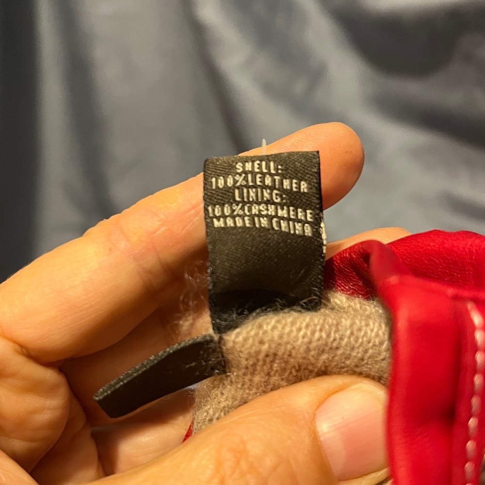 Coach Women's Red Leather Gloves with Buckle - Picture 6 of 7